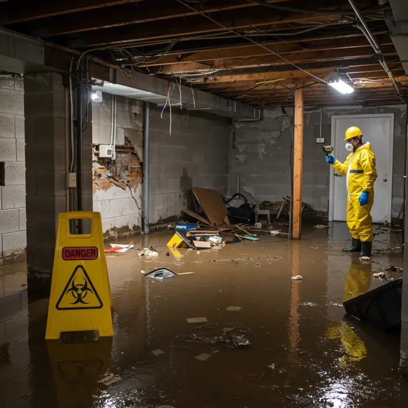 Flooded Basement Electrical Hazard in Newport, MN Property