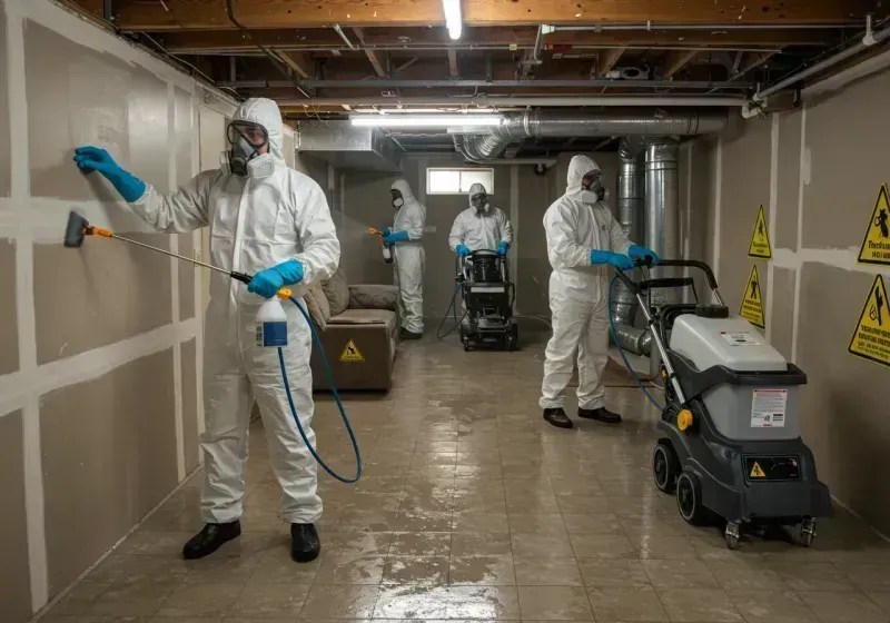 Basement Moisture Removal and Structural Drying process in Newport, MN